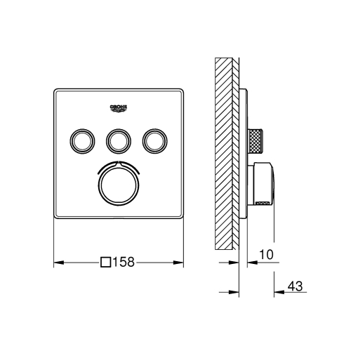 Grohe Ankastre Banyo Bat. 3 Çıkışlı SmartControl Krom - 29149000 - Thumbnail