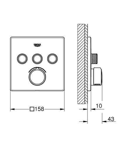 Grohe Ankastre Banyo Bat. 3 Çıkışlı SmartControl Krom - 29149000 - Thumbnail