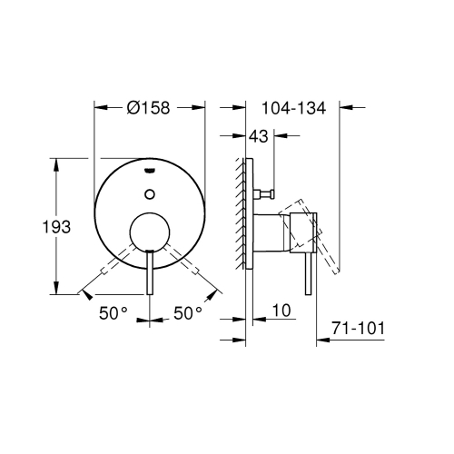 Grohe Ankastre Banyo Bataryası 2 Çık. Atrio Brushed Hard Graphite - 24066AL3 - Thumbnail