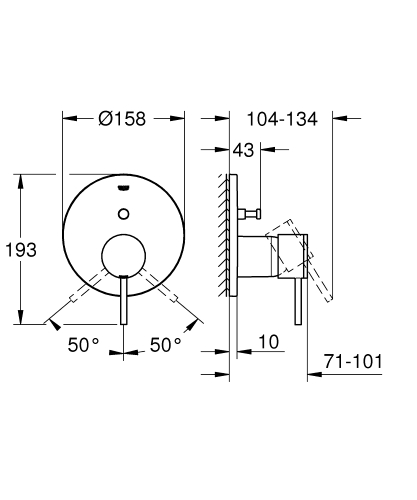 Grohe Ankastre Banyo Bataryası 2 Çık. Atrio Brushed Hard Graphite - 24066AL3 - Thumbnail