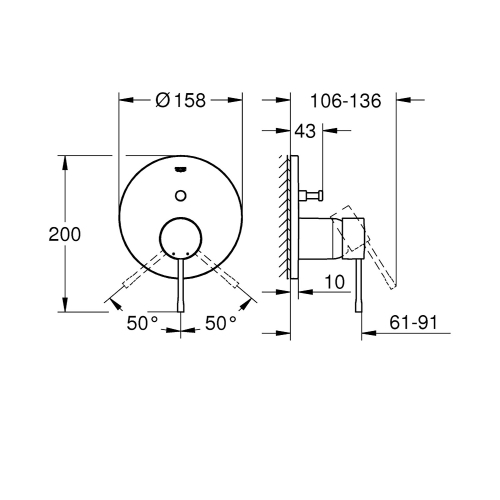 Grohe Ankastre Banyo Bataryası 2 Çık. Essence Brushed Cool Sunrise - 24058GN1 - Thumbnail