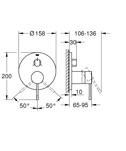 Grohe Ankastre Banyo Bataryası 3 Çık. Essence - 24169001 - Thumbnail