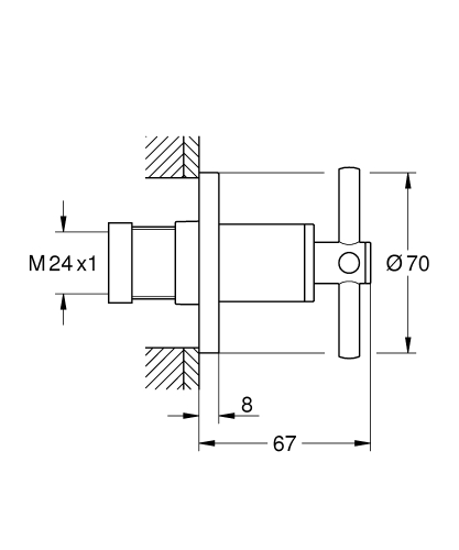 Grohe Ankastre Stop Valf Atrio Brushed Hard Graphite - 19069AL3 - Thumbnail