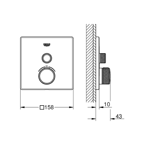 Grohe SmartControl Termostatik Banyo Bataryası Krom-29123000 - Thumbnail