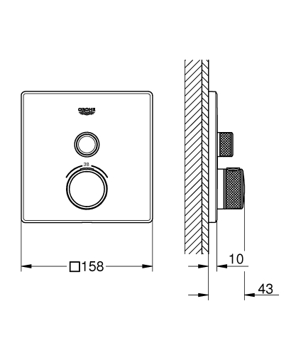 Grohe SmartControl Termostatik Banyo Bataryası Krom-29123000 - Thumbnail