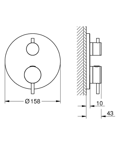 Grohe Ankastre Term. Banyo Bat. 2 Çık. Atrio Br.Hard Graphite-24358AL0 - Thumbnail