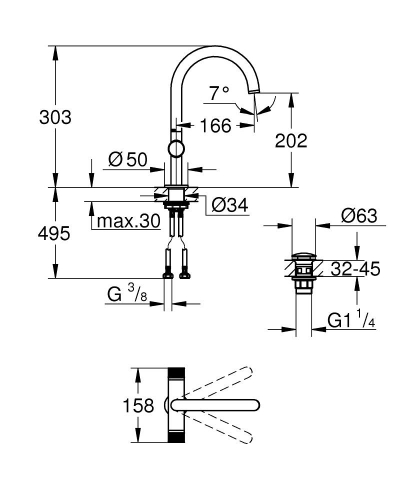 Grohe Atrio Private Collection Lavabo Bataryası L-Boyut Krom – 21138000 - Thumbnail