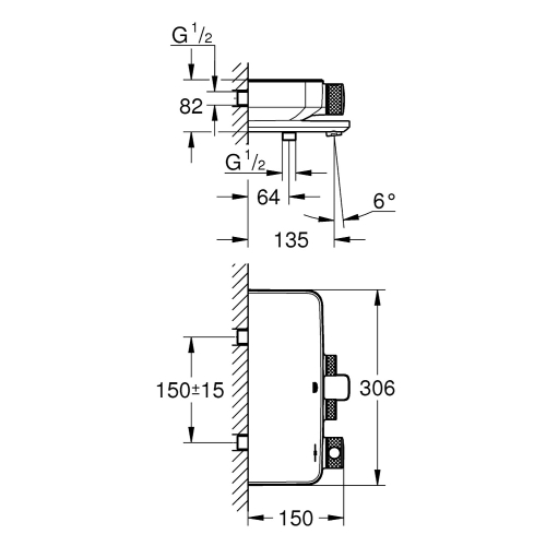 Grohe Banyo Bataryası SmartControl Krom - 34718000 - Thumbnail