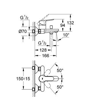 Grohe BauEdge Banyo Bataryası - 23605000 - Thumbnail