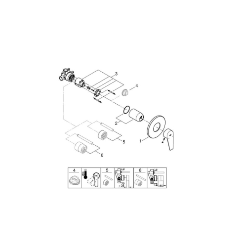 Grohe Bauedge Tek Kumandalı Duş Bataryası - 29040001 - Thumbnail