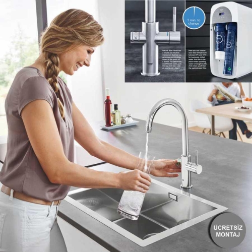 Grohe Blue Home Arıtmalı İçme Suyu ve Soda Yapan Eviye Bataryası - 31545001 - Thumbnail