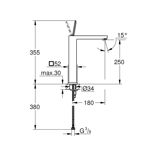 Grohe Çanak Lavabo Bataryası Eurocube Joy XL Boyut Krom- 23661000 - Thumbnail