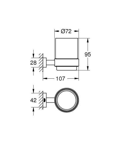 Grohe Diş Fırçalık Seti Eurocube Krom - 40755001 - Thumbnail