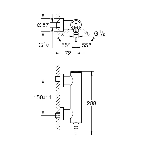 Grohe Duş Bataryası Atrio Brushed Hard Graphite - 32650AL3 - Thumbnail