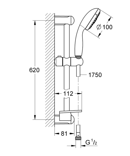 Grohe Duş Seti 3 Akışlı Tempesta Krom - 28436002 - Thumbnail