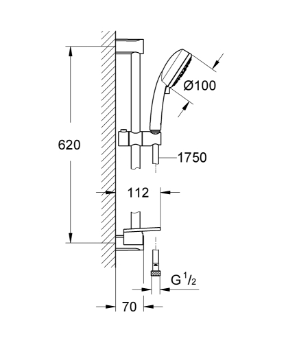 Grohe Duş Seti 4 Akışlı Tempesta Krom - 27577002 - Thumbnail