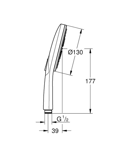 Grohe El Duşu 3 Akışlı 13 cm SmartActive Mat Siyah - 22127KF0 - Thumbnail