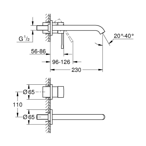 Grohe Essence İki Delikli Lavabo Bataryası L-Boyut Hard Graphite - 19967A01 - Thumbnail