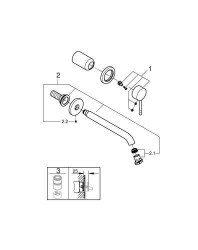 Grohe Essence İki Delikli Lavabo Bataryası L-Boyut Brushed Hard Graphite - 29193AL1 - Thumbnail