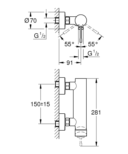 Grohe Essence Tek Kumandalı Duş Bataryası Mat Siyah - 25252KF1 - Thumbnail