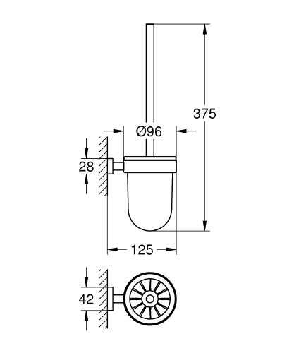 Grohe Essentials Cube Tuvalet Fırçalık - 40513AL1 - Thumbnail