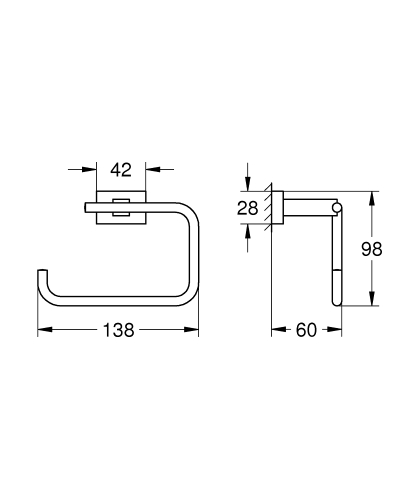 Grohe Essentials Cube Tuvalet Kağıtlık - 40507AL1 - Thumbnail