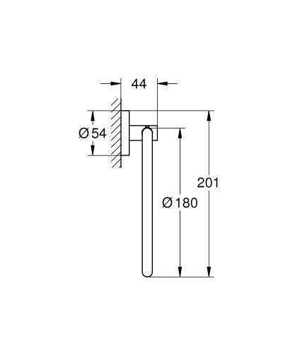 Grohe Essentials Halka Havluluk Mat Siyah - 1024612430 - Thumbnail