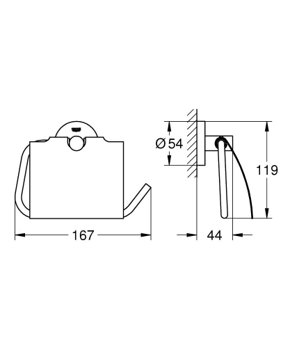 Grohe Essentials Tuvalet Kağıtlığı Kapaklı - 1024652430 - Thumbnail