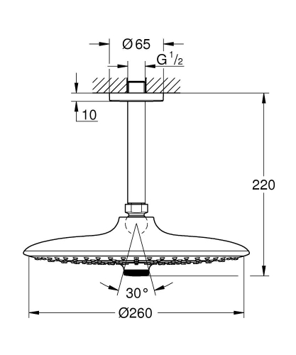 Grohe Euphoria 260 Tepe Duşu Seti 142 mm, 3 Akışlı- 26461000 - Thumbnail