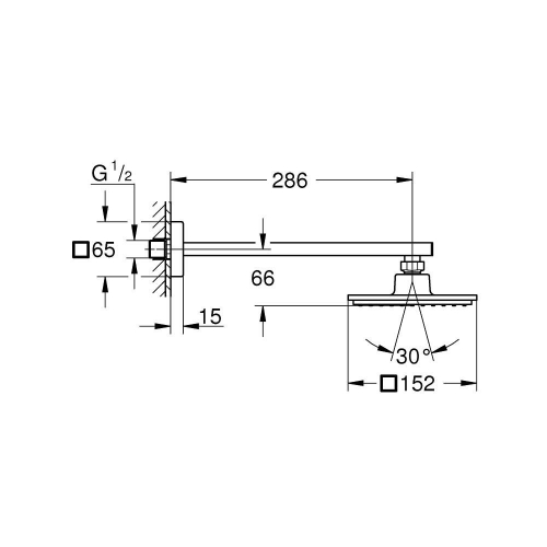 Grohe Euphoria Cube 150 Tek Akışlı Tepe Duşu Seti 286 Mm 26073000 - Thumbnail