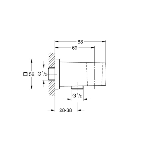 Grohe Euphoria Cube Askılı Duş Çıkış Dirseği Brushed Hard Graphite - 26370AL0 - Thumbnail