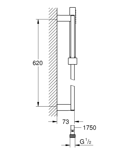 Grohe Euphoria Cube Stick Sürgülü Duş Seti Krom – 27891000 - Thumbnail