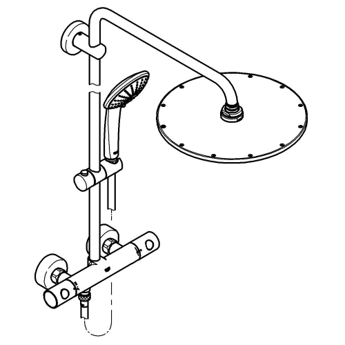 Grohe Euphoria System 310 Duvara Monte Termostatik Bataryalı Duş Sistemi Brushed Warm Sunset - 26075DL0 - Thumbnail