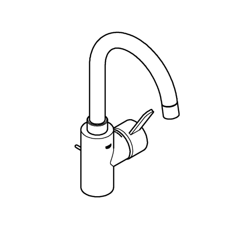 Grohe Eurocosmo Tek Kumandalı Lavabo Bataryası 1/2L-Boyut - 32830001 - Thumbnail