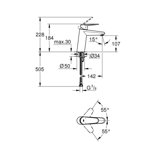 Grohe Eurodisc Cosmopolitan Tek Kumandalı Lavabo Bataryası
M-Boyut - 23449002 - Thumbnail