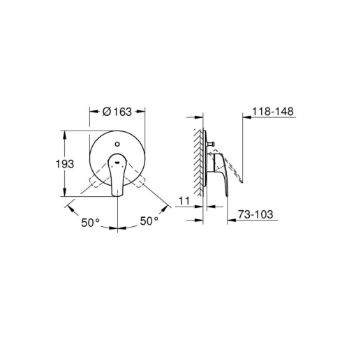 Grohe Eurosmart Ankastre Banyo/Duş Bataryası - 19450003 - Thumbnail