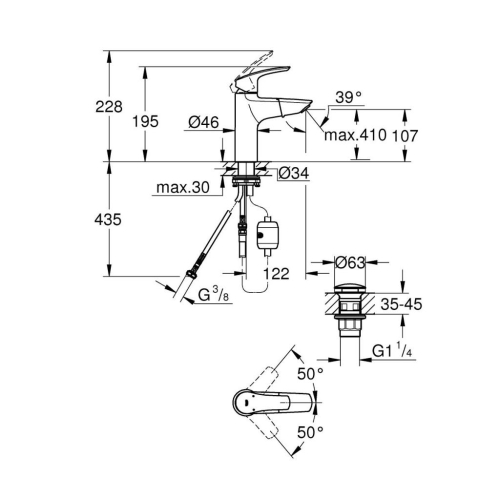 Grohe Eurosmart Tek Kumandalı Lavabo Bataryası
M - Boyut - 23976003 - Thumbnail