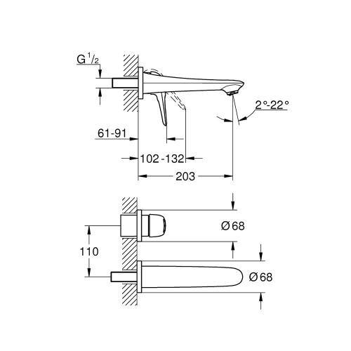 Grohe Eurostyle İki Delikli Lavabo Bataryası M-Boyut - 19571003 - Thumbnail