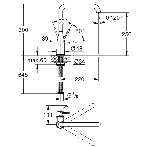 Grohe Eviye Bataryası Döner Borulu Essence Brushed Hard Graphite -30269AL0 - Thumbnail