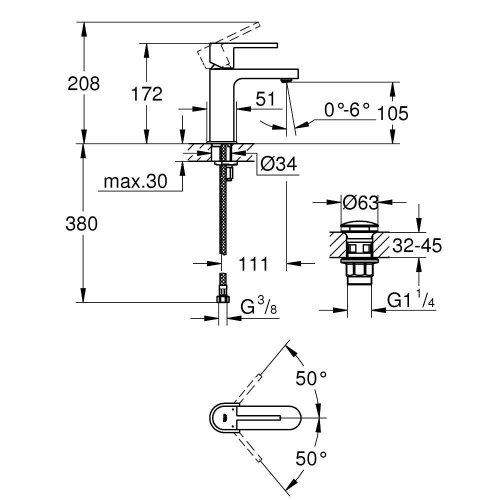 Grohe Grohe Plus Tek Kumandalı Lavabo Bataryası S-Boyut 33163003 - Thumbnail