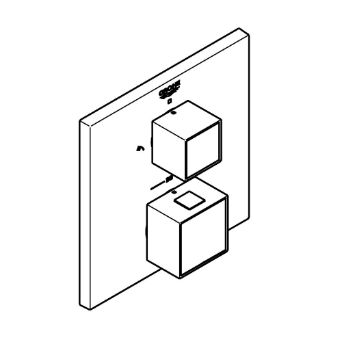 Grohe Grohtherm Cube Termostatik Banyo Duş Bataryası 2 çıkışlı divertörlü Brushed Hard Graphite - 24154AL0 - Thumbnail