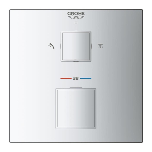 Grohe Grohtherm Cube Termostatik Banyo Duş Bataryası 2 çıkışlı divertörlü- 24154000 - Thumbnail