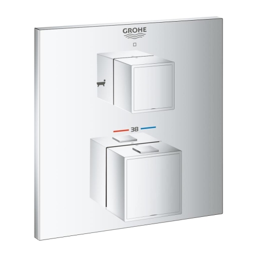 Grohe Grohtherm Cube Termostatik Banyo Duş Bataryası 2 çıkışlı divertörlü- 24155000 - Thumbnail