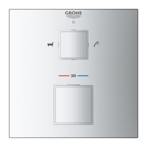 Grohe Grohtherm Cube Termostatik Banyo Duş Bataryası 2 çıkışlı divertörlü- 24155000 - Thumbnail