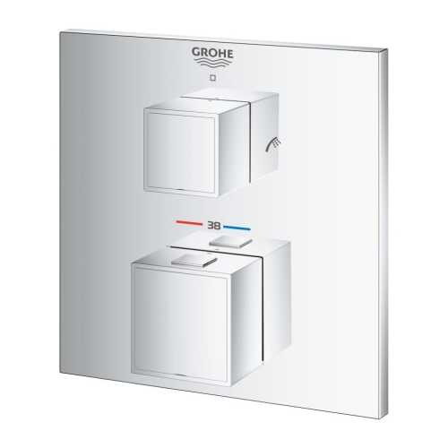 Grohe Grohtherm Cube Termostatik Banyo Duş Bataryası 2 çıkışlı divertörlü- 24155000 - Thumbnail