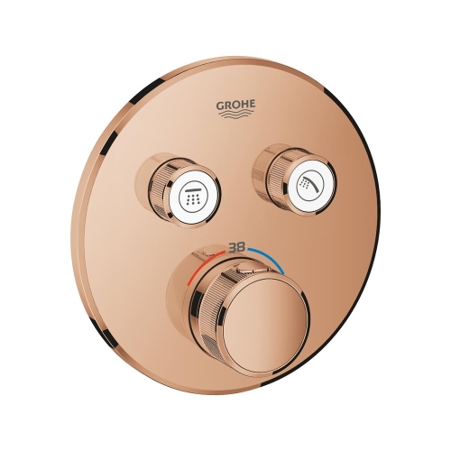 Grohe Grohtherm Smartcontrol Çift Valfli Akış Kontrollü, Ankastre Termostatik Duş Bataryası Warm Sunset - 29119DA0 - Thumbnail