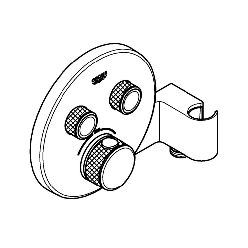 Grohe Grohtherm Smartcontrol Çift Valfli Akış Kontrollü, Ankastre Termostatik Duş Bataryası, Entegre Duş Kolu İle - 29120000 - Thumbnail