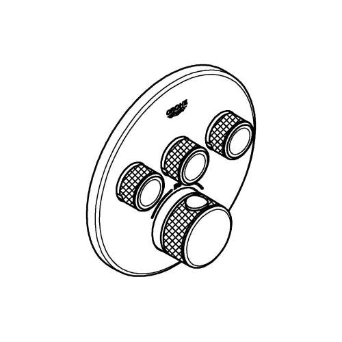 Grohe Grohtherm Smartcontrol Üç Valfli Akış Kontrollü, Ankastre Termostatik Duş Bataryası - 29121DL0 - Thumbnail