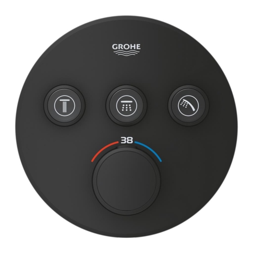 Grohe Grohtherm Smartcontrol Üç Yönlü Ankastre Termostatik Duş Bataryası Mat Siyah - 29508KF0 - Thumbnail