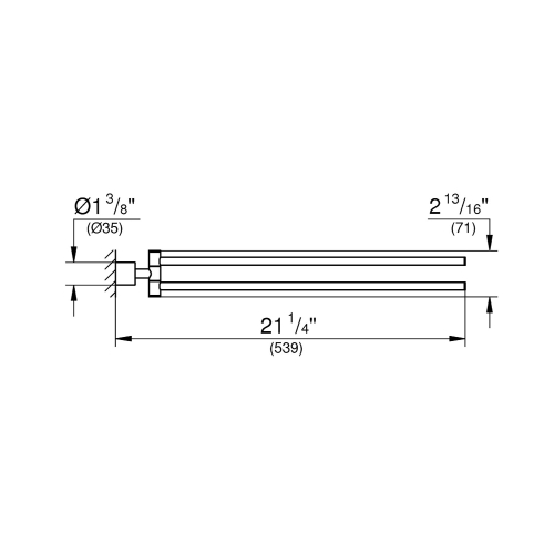 Grohe İkili Havluluk 54 cm Atrio Brushed Hard Graphite - 40308AL3 - Thumbnail